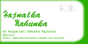 hajnalka mahunka business card